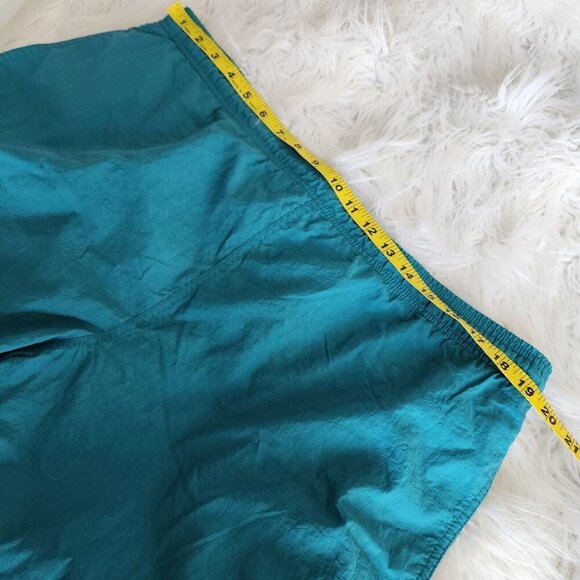 Vtg 80-90s OP Ocean Pacific Swim Trunks Shorts M Surf Spellout‎ Turquoise Flaw - Picture 8 of 12